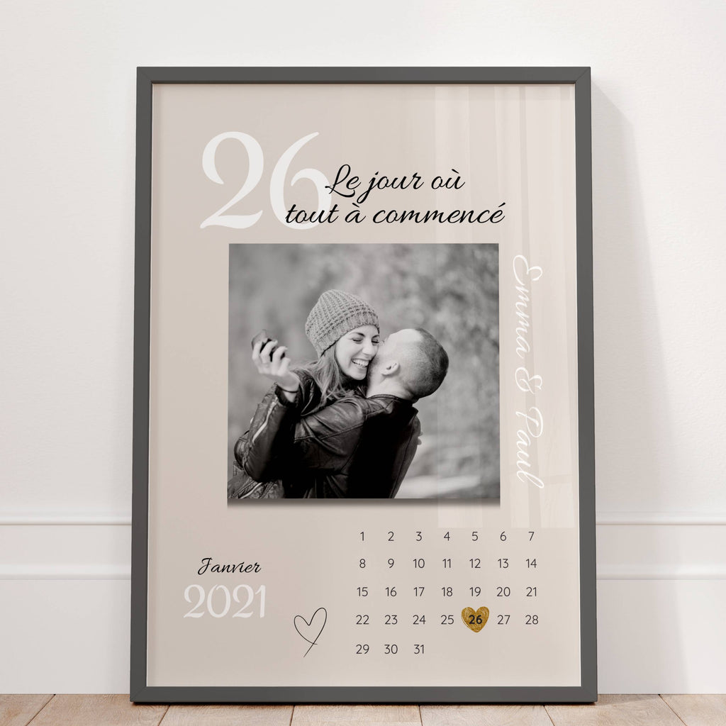 affiche couple personnalisée