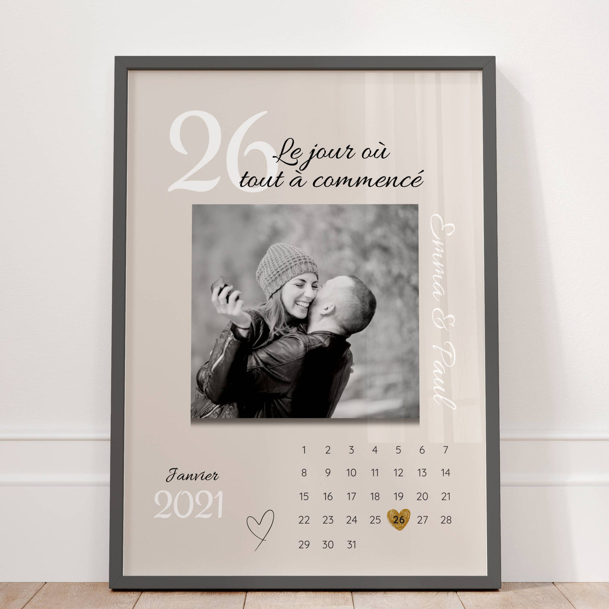 Affiche couple personnalisée