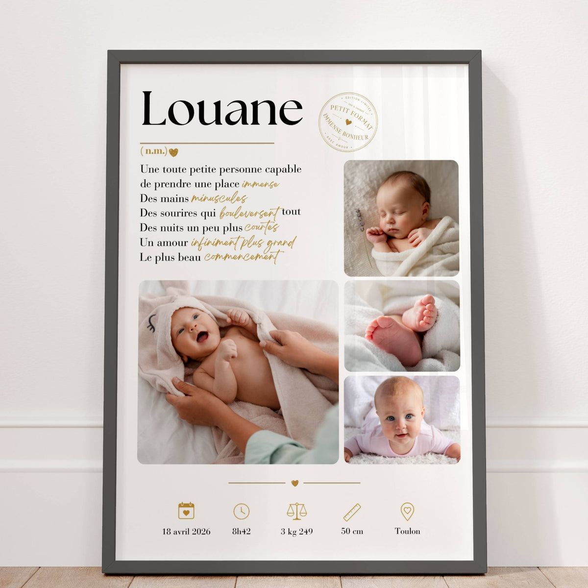 Affiche naissance personnalisée