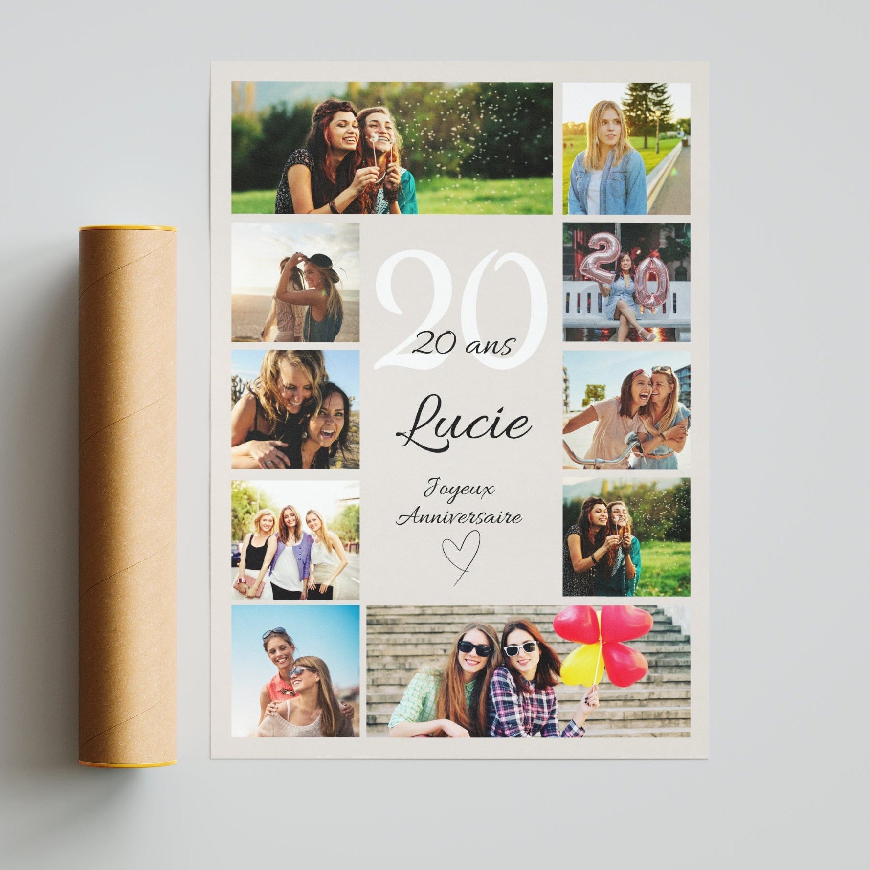 Affiche 20 ans personnalisée