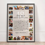 Cadeau 18 ans personnalisé affiche anniversaire avec 24 photos souvenir