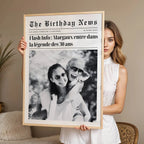 Cadeau 30 ans original pour femme avec affiche anniversaire personnalisée