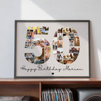 Affiche anniversaire femme 50 ans personnalisée avec photos de famille et moments inoubliables
