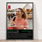 Cadeau anniversaire femme affiche style film Netflix personnalisée avec prénom et photo souvenir