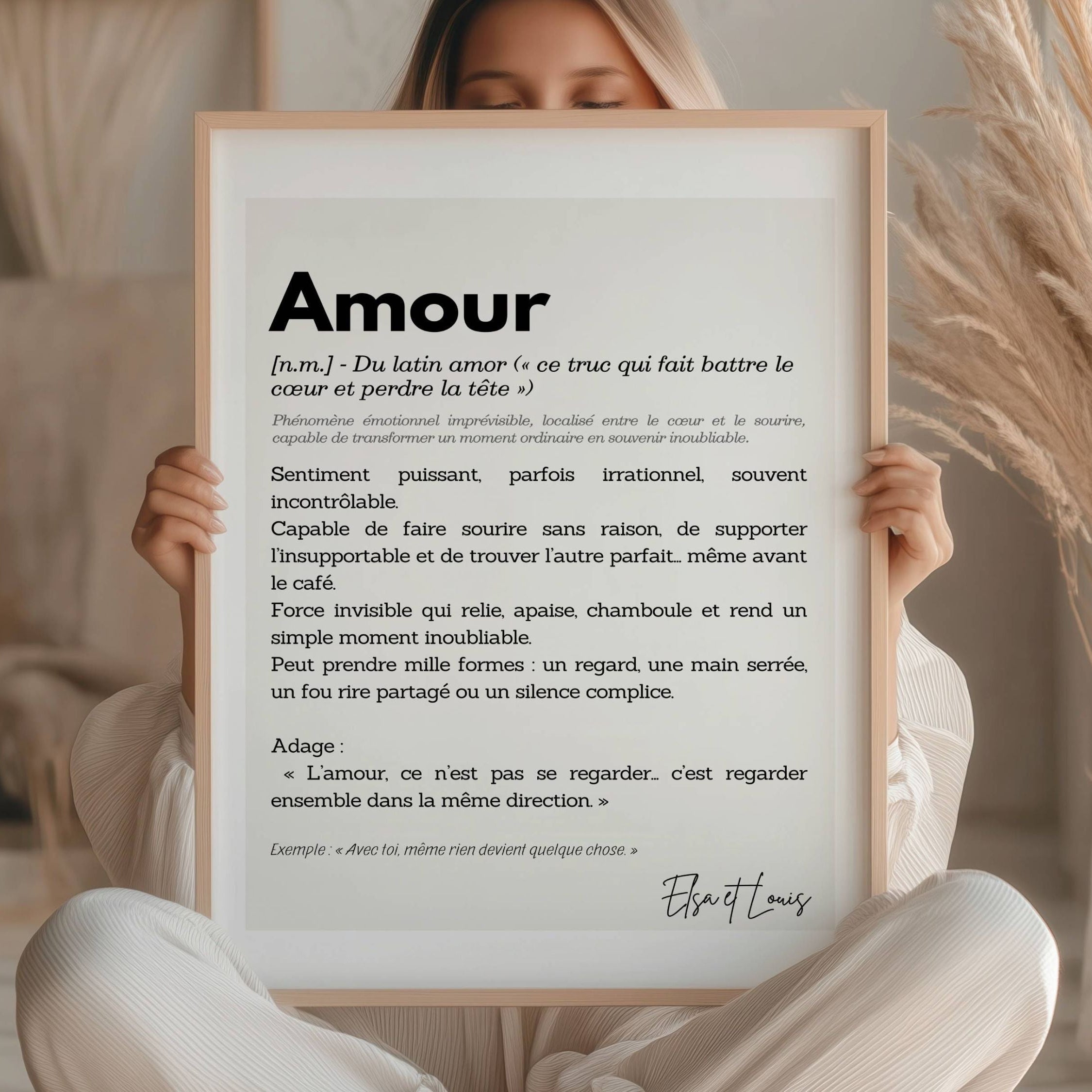 Affiche Amour définition décorative