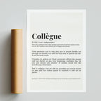 Affiche citation “Collègue” – style dictionnaire pour bureau