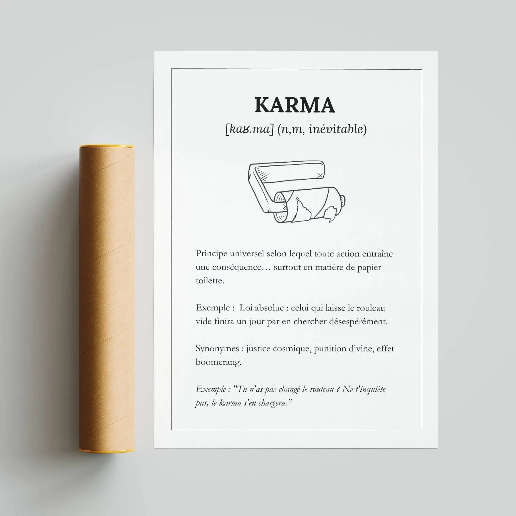 Affiche pour toilettes – texte humoristique karma