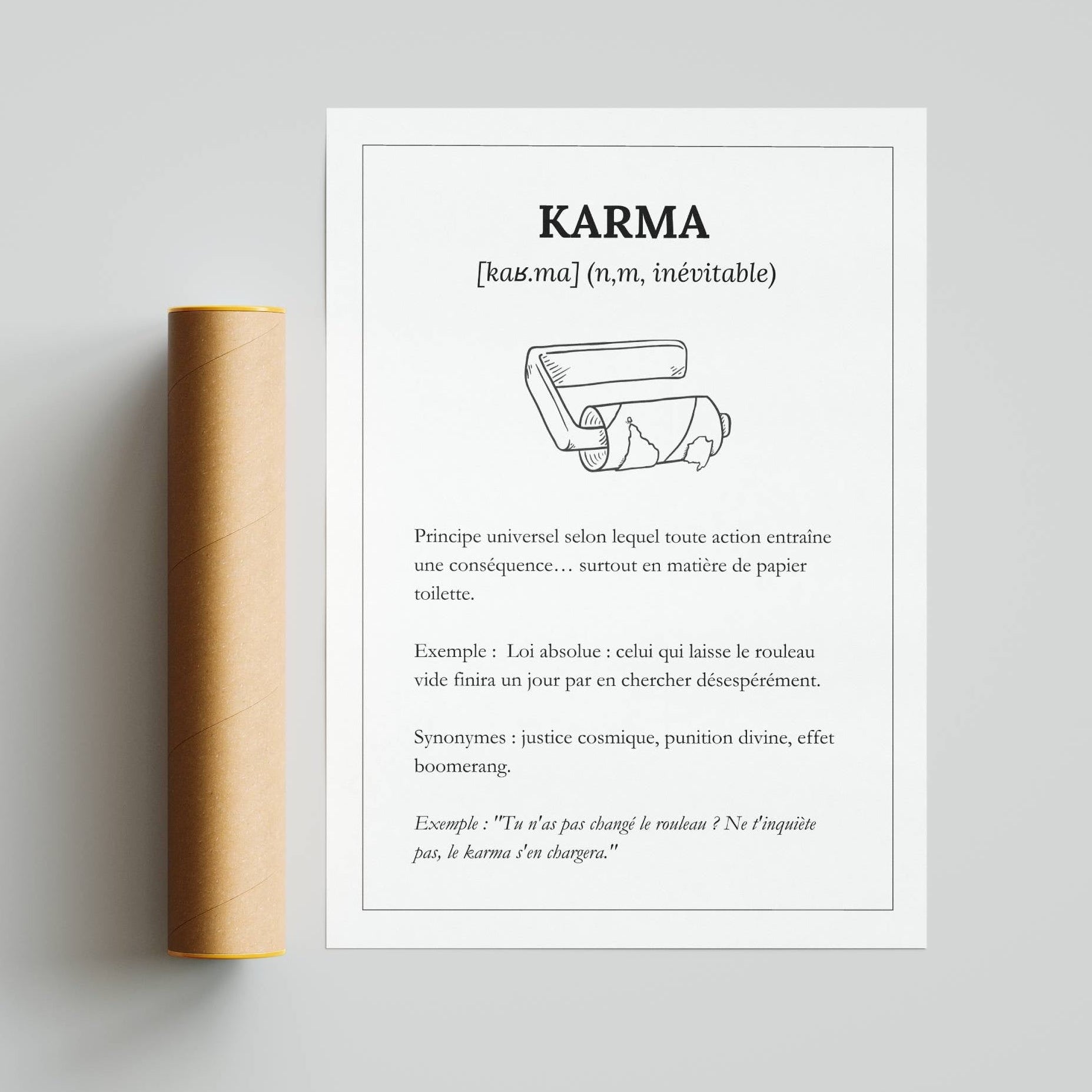 Affiche pour toilettes – texte humoristique karma