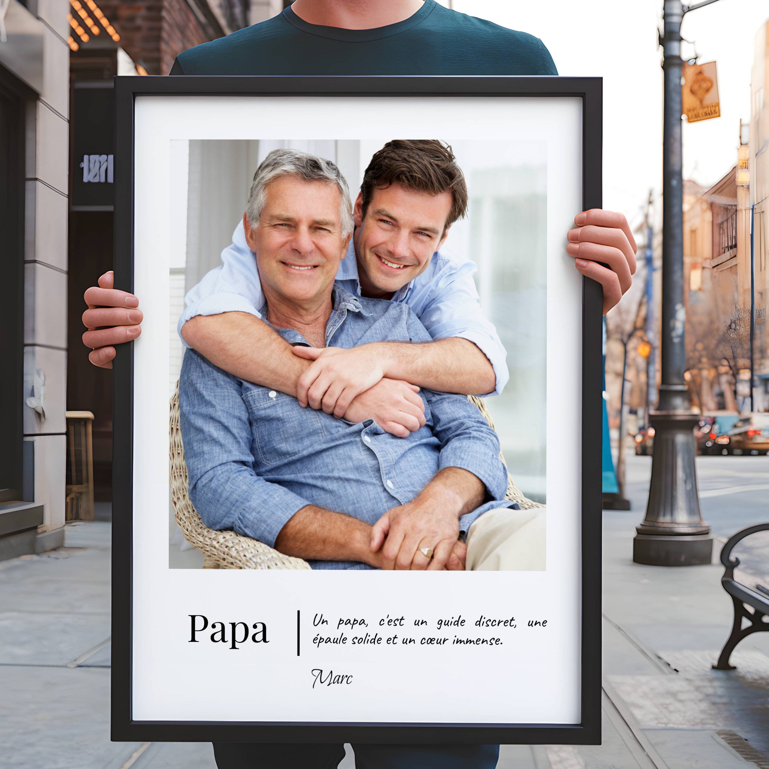 Affiche photo papa avec citation personnalisée cadeau émotionnel famille