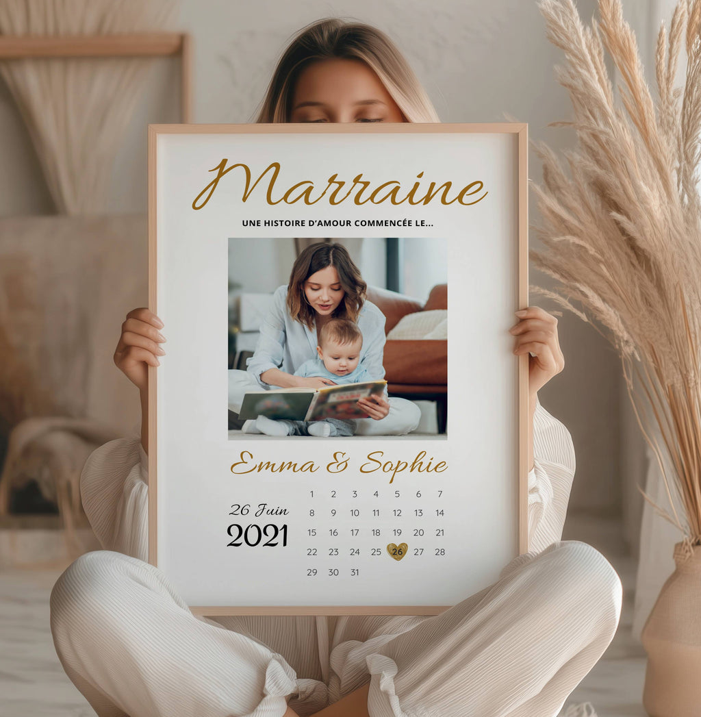 Affiche Marraine personnalisée avec photo