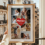 Affiche photo personnalisée pour marraine encadrée dans une décoration intérieure chaleureuse et élégante
