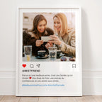 Cadeau meilleure amie personnalisé sous forme d'affiche Instagram avec photo et message d'amitié