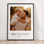 Affiche papa personnalisée avec photo et message cadeau fête des pères émotion
