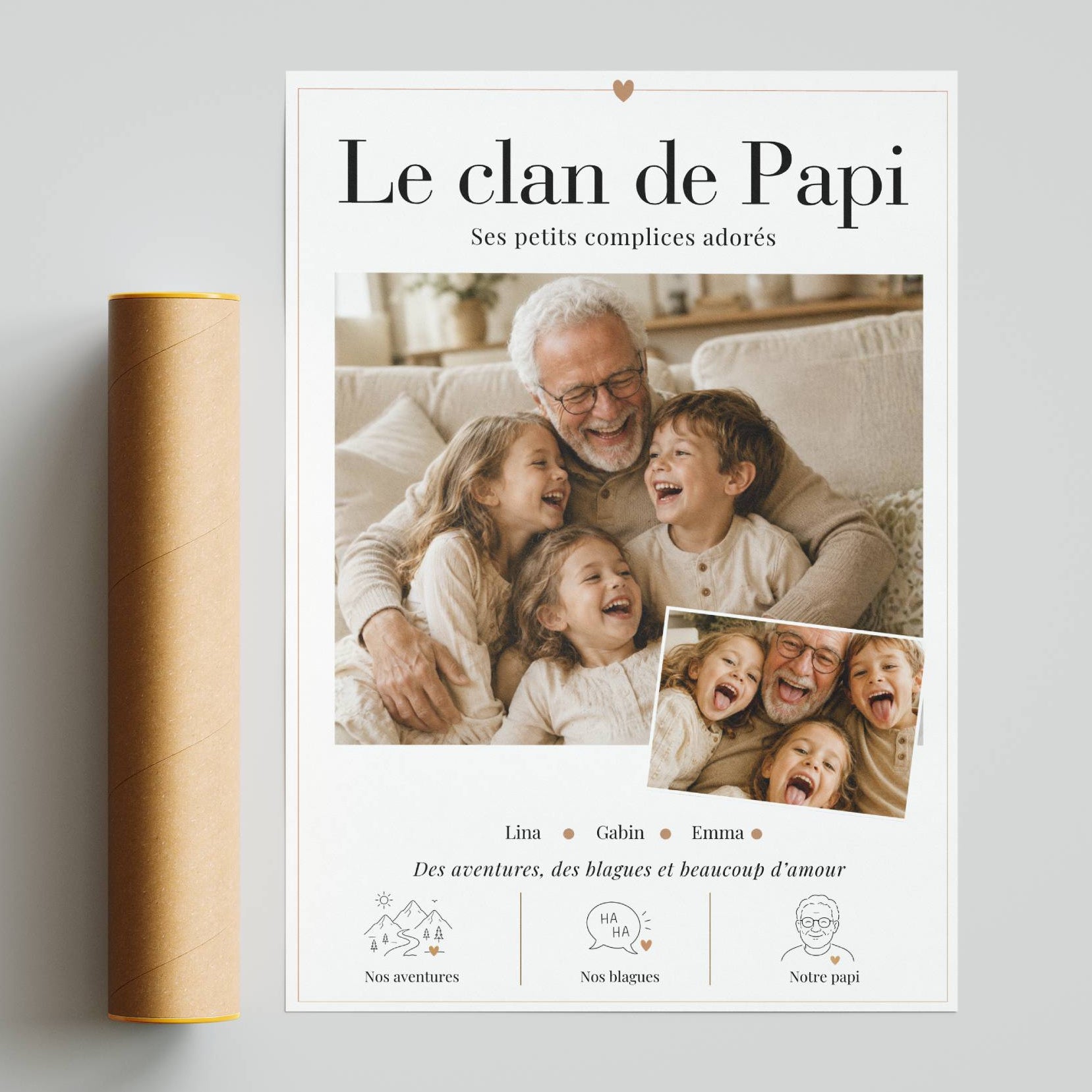 affiche grand-père personnalisée