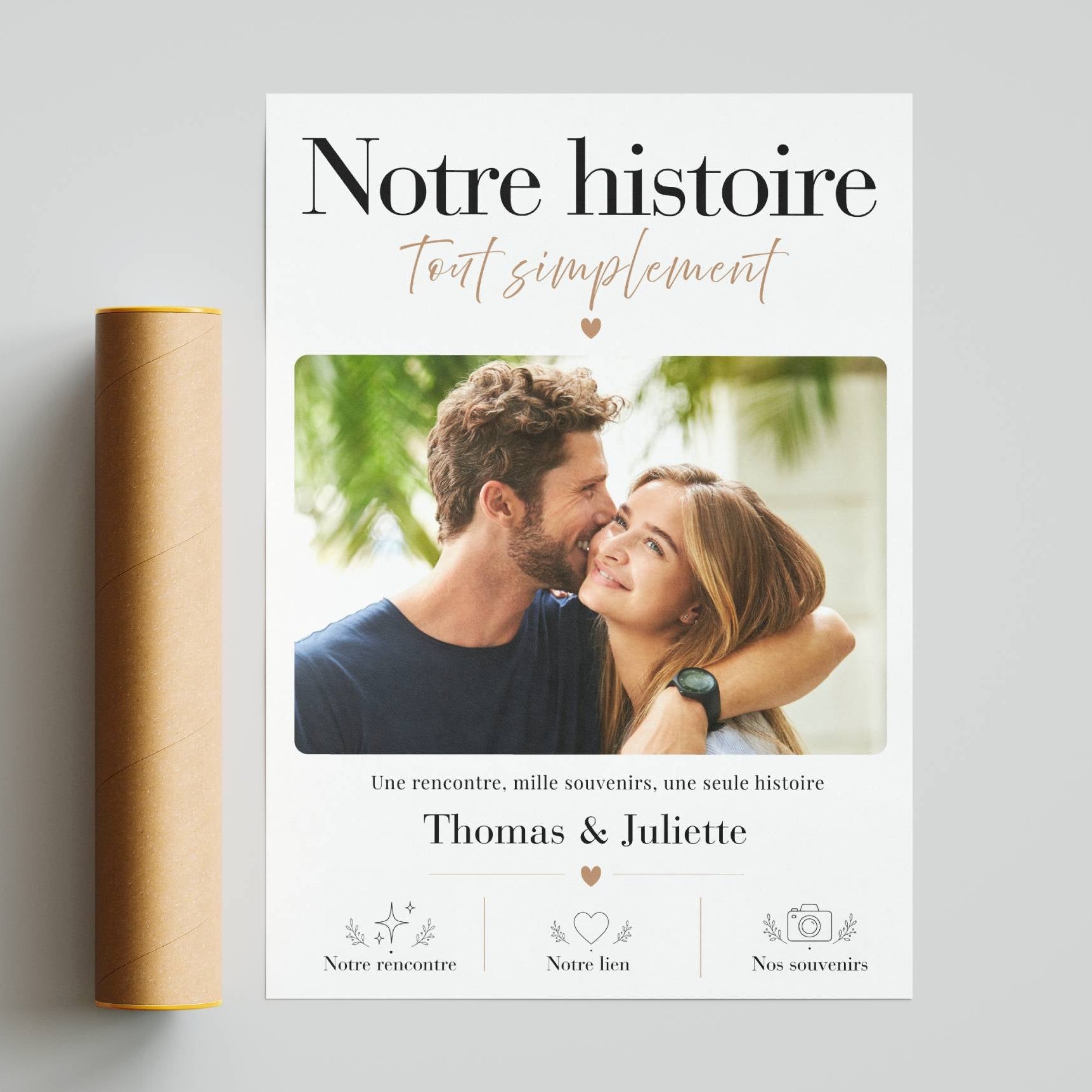 affiche couple personnalisée