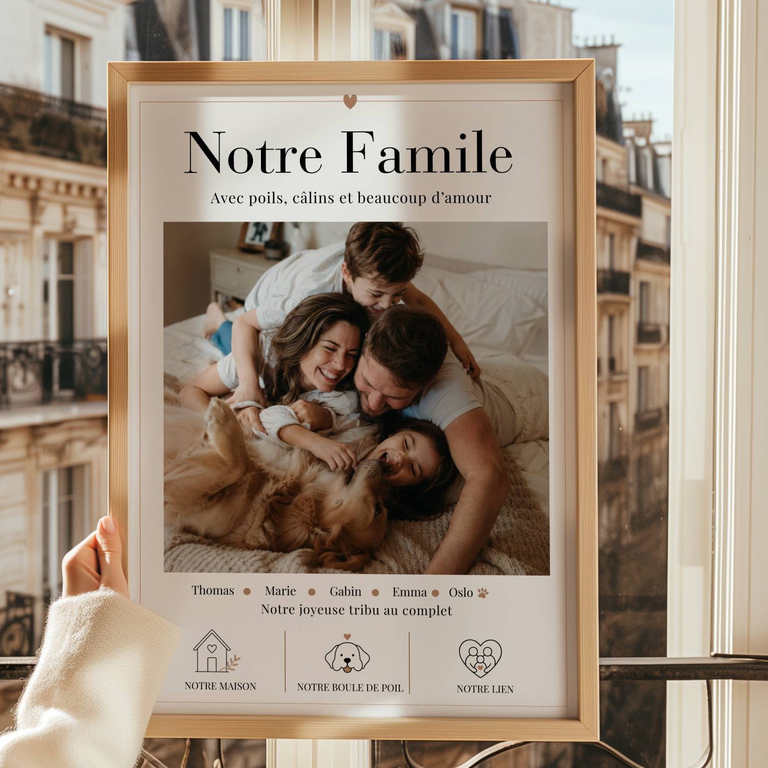 affiche famille avec animal