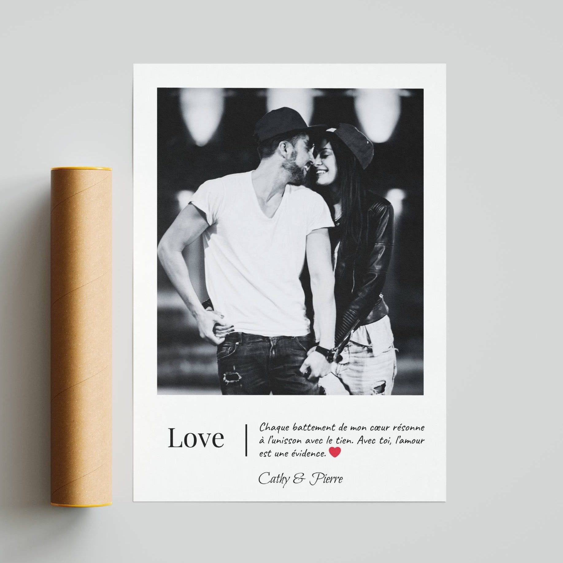 Affiche couple personnalisée avec photo