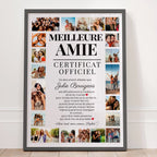 Affiche meilleure amie personnalisée encadrée décoration murale cadeau original