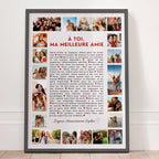Affiche personnalisée meilleure amie avec photos et texte émotion cadeau anniversaire amie original