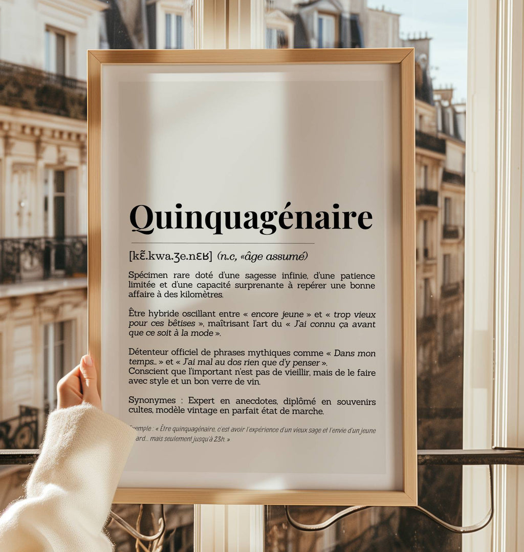 Poster anniversaire 50 ans – style dictionnaire drôle