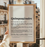 Poster anniversaire 50 ans – style dictionnaire drôle