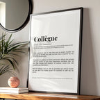 Idée cadeau coworker – affiche “Collègue” encadrée