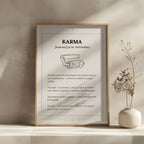 Affiche humour toilettes “Karma du rouleau” – Définition drôle & déco originale