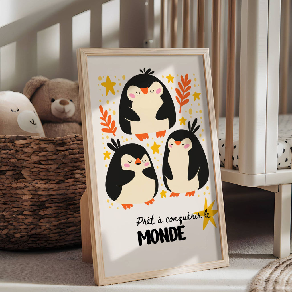 Détail affiche colorée – étoiles et feuillages