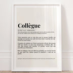 Détail affiche bureau – définition drôle “collègue”