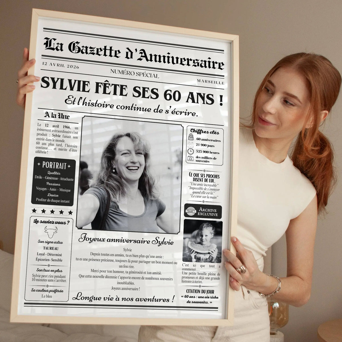 Affiche anniversaire personnalisée avec photos prête à offrir
