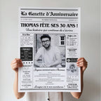 Gazette d’anniversaire personnalisée pour homme de 30 ans avec photo et prénom