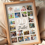 Affiche photo 20 ans personnalisée idée cadeau homme moderne