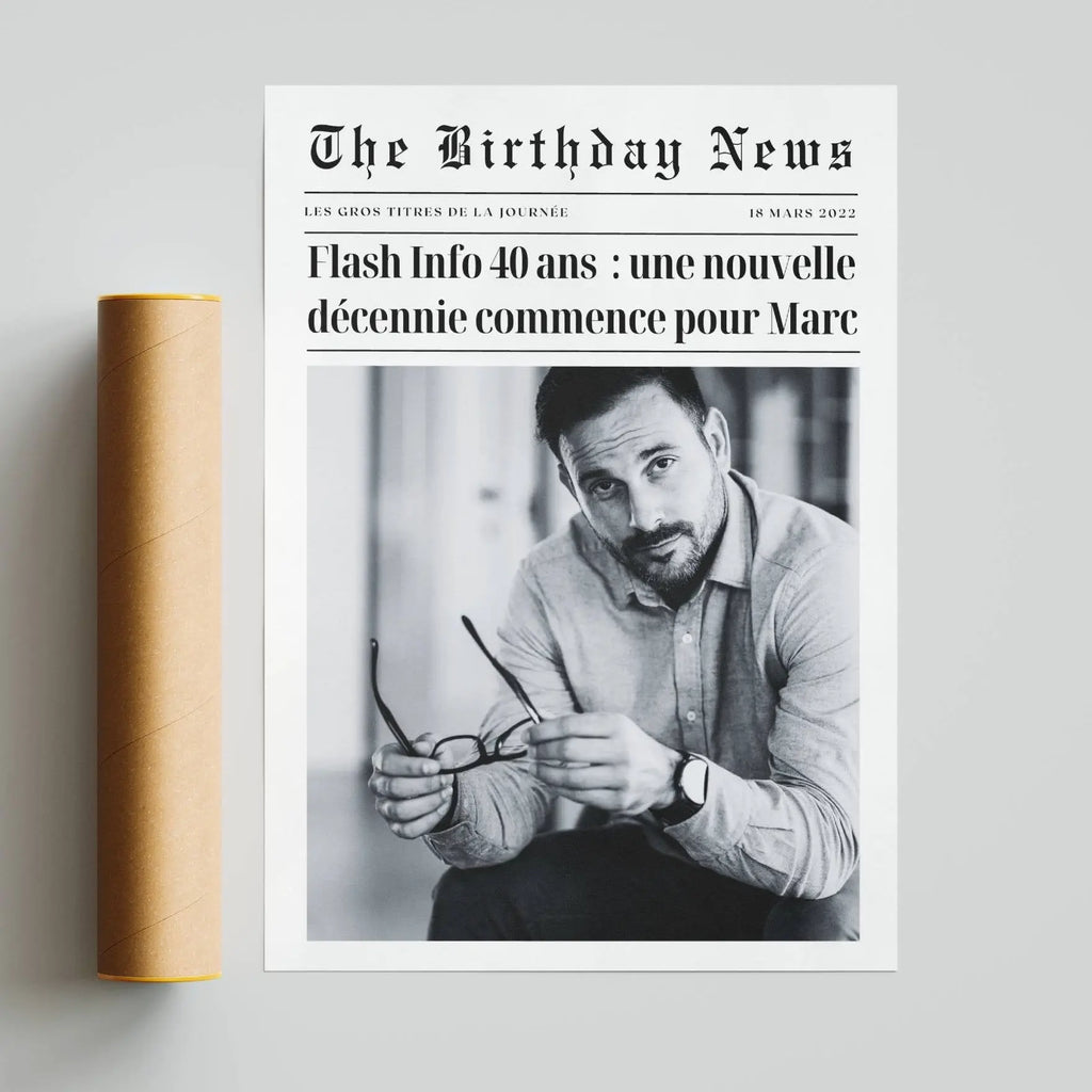 Idée cadeau anniversaire 40 ans original avec affiche personnalisée