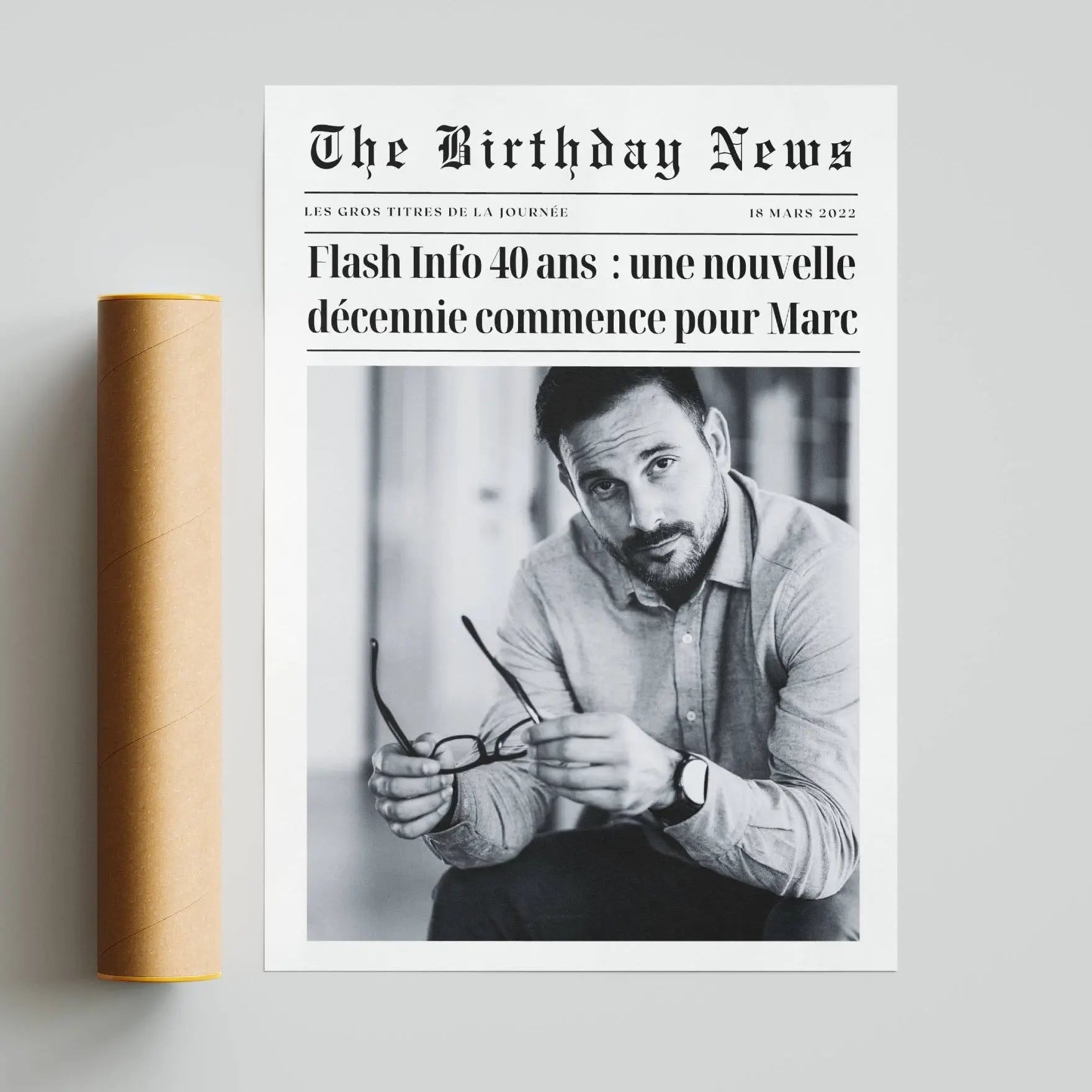 Idée cadeau anniversaire 40 ans original avec affiche personnalisée