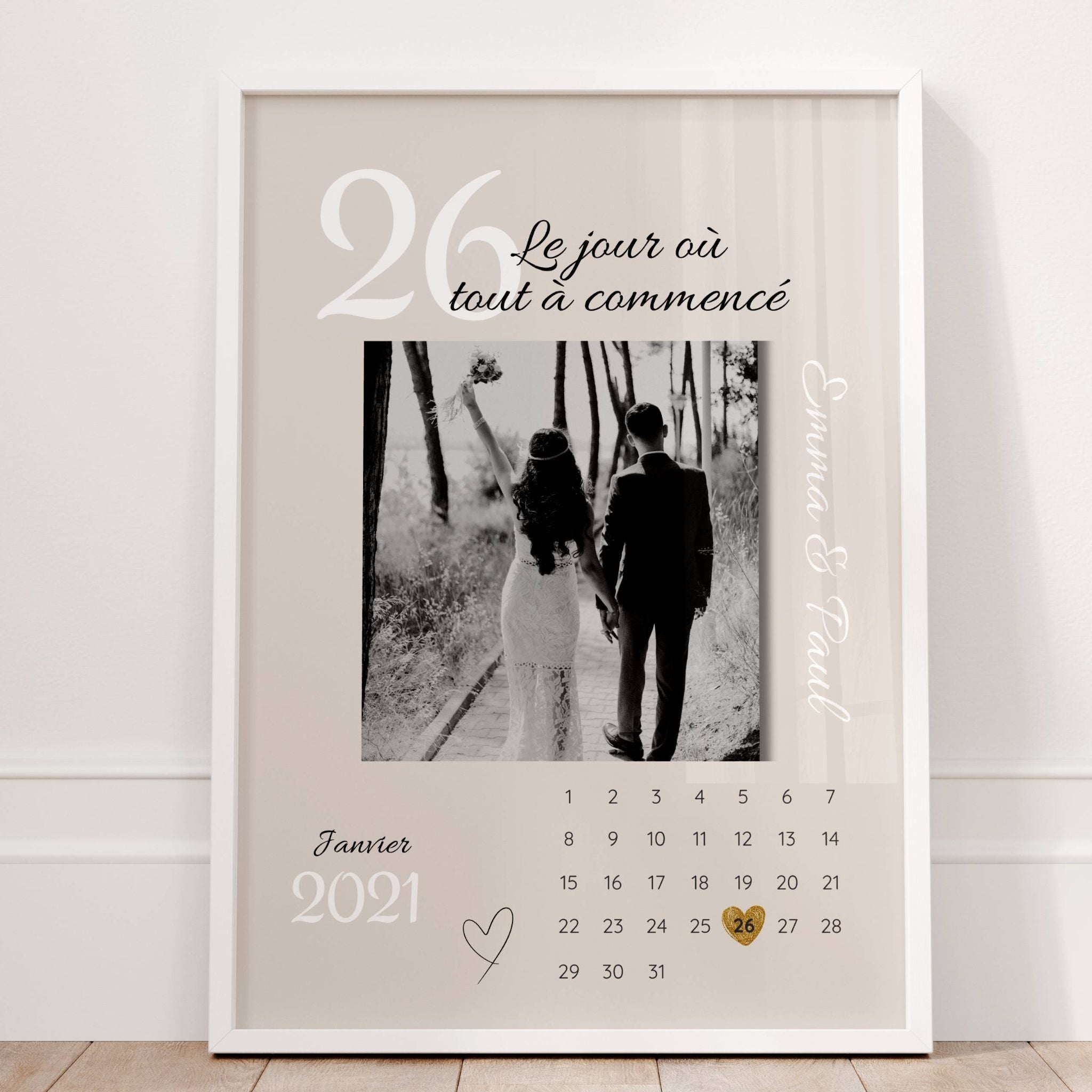 Affiche Personnalisée – Anniversaire de couple, mariage ou date de rencontre