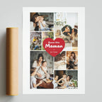 Idée cadeau maman personnalisée affiche photo collage souvenirs famille fête des mères