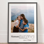 Idée cadeau maman avec affiche photo personnalisée et message d’amour