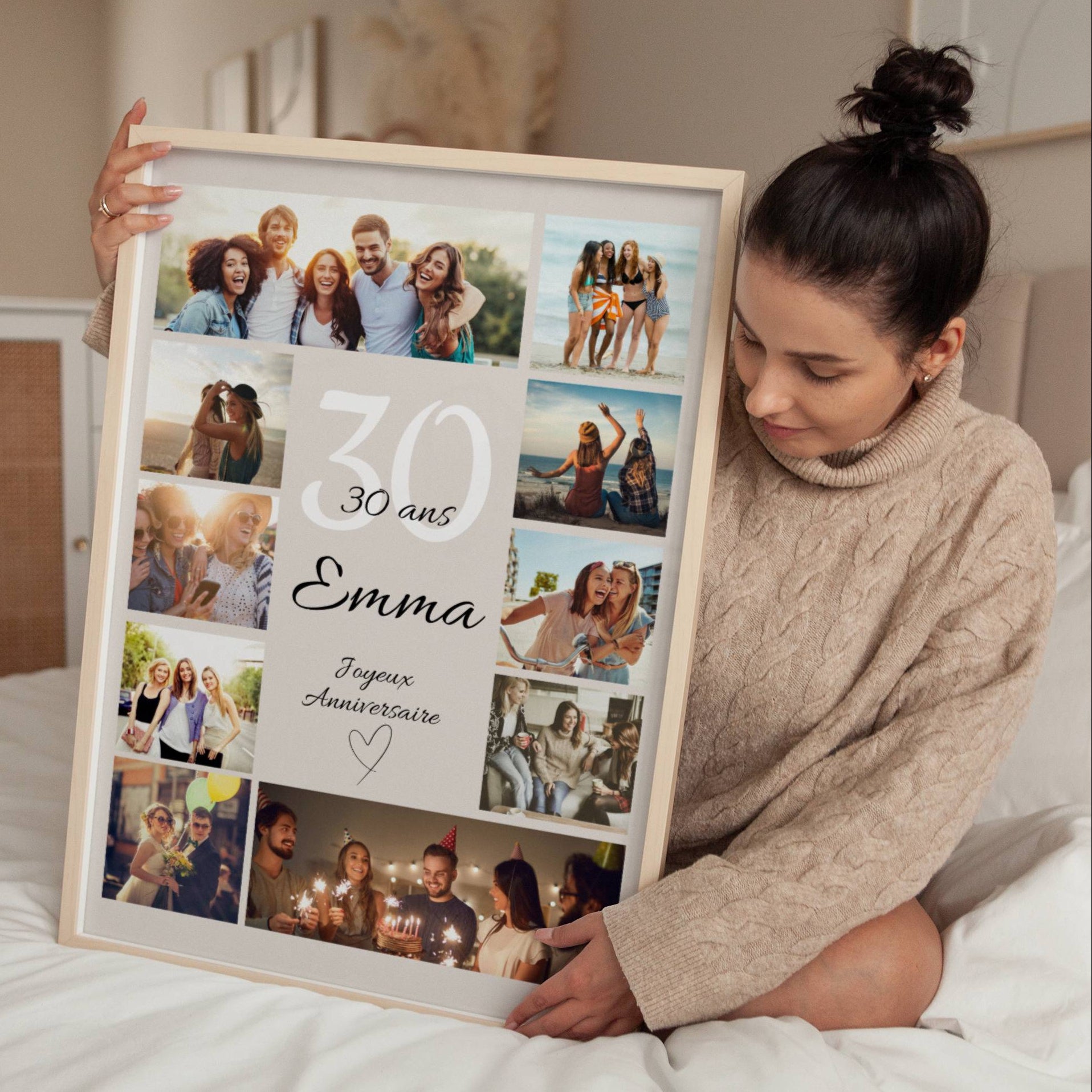Idée cadeau anniversaire personnalisé avec photos pour femme
