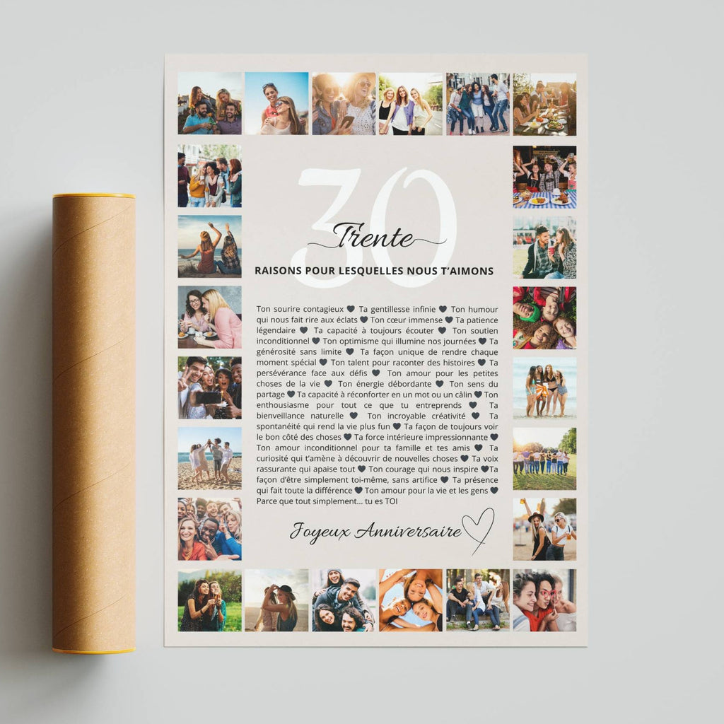 Poster personnalisé avec texte et photos – idée cadeau sentimental