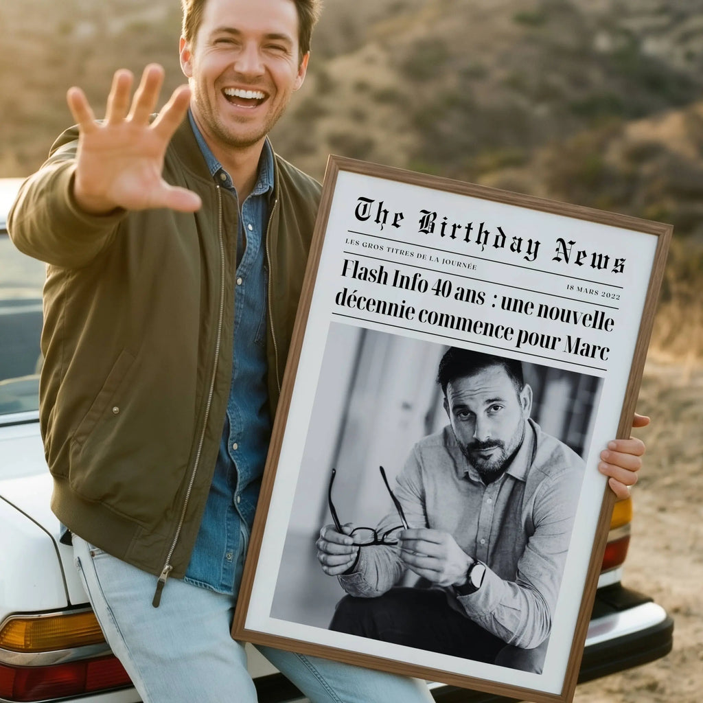 Affiche anniversaire style une de journal pour 40 ans