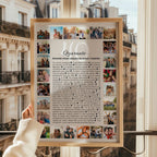 ffiche personnalisée “40 raisons pour lesquelles nous t’aimons” avec photos, cadeau émotion pour 40 ans.