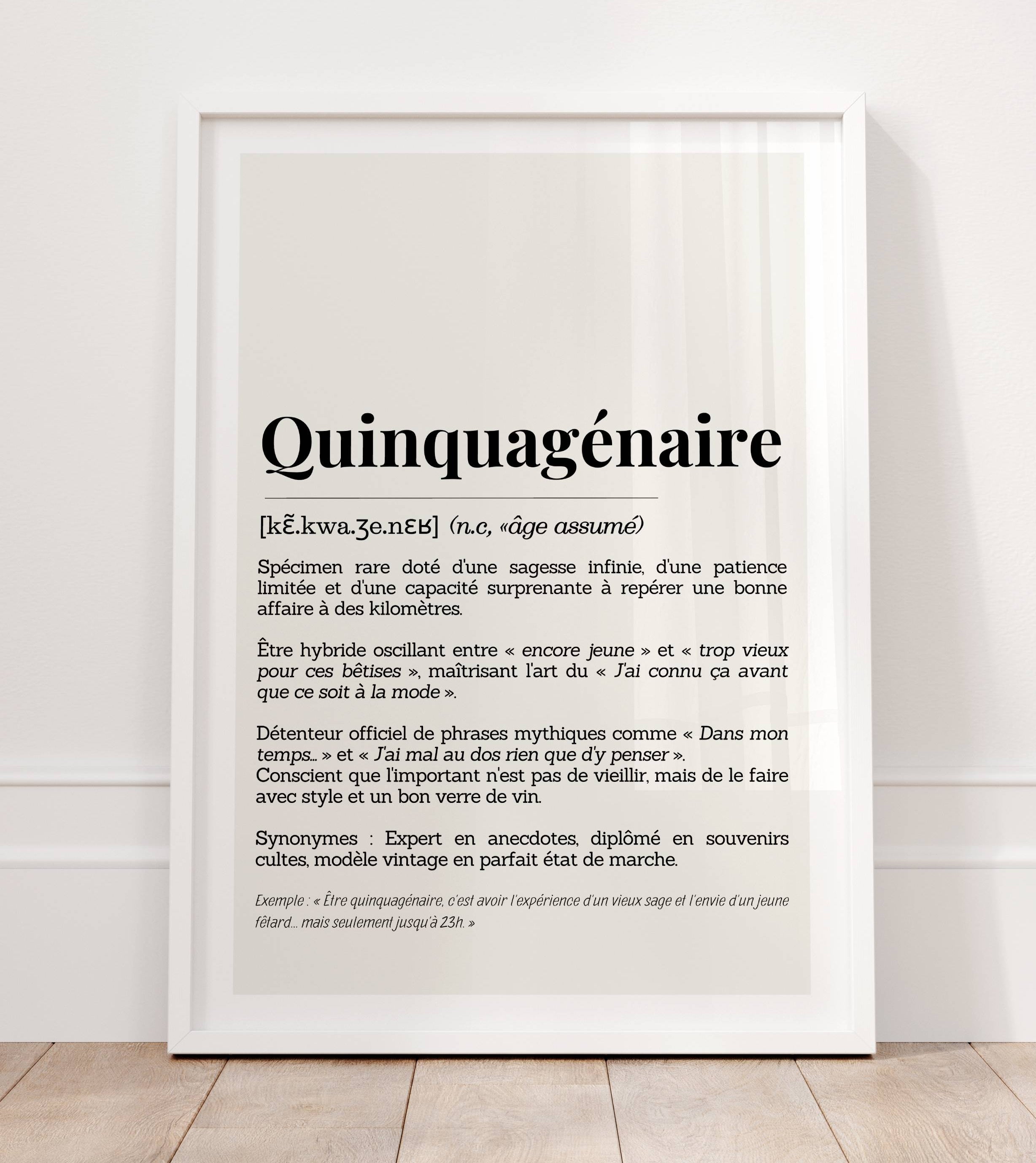 Idée cadeau 50 ans original – affiche à encadrer