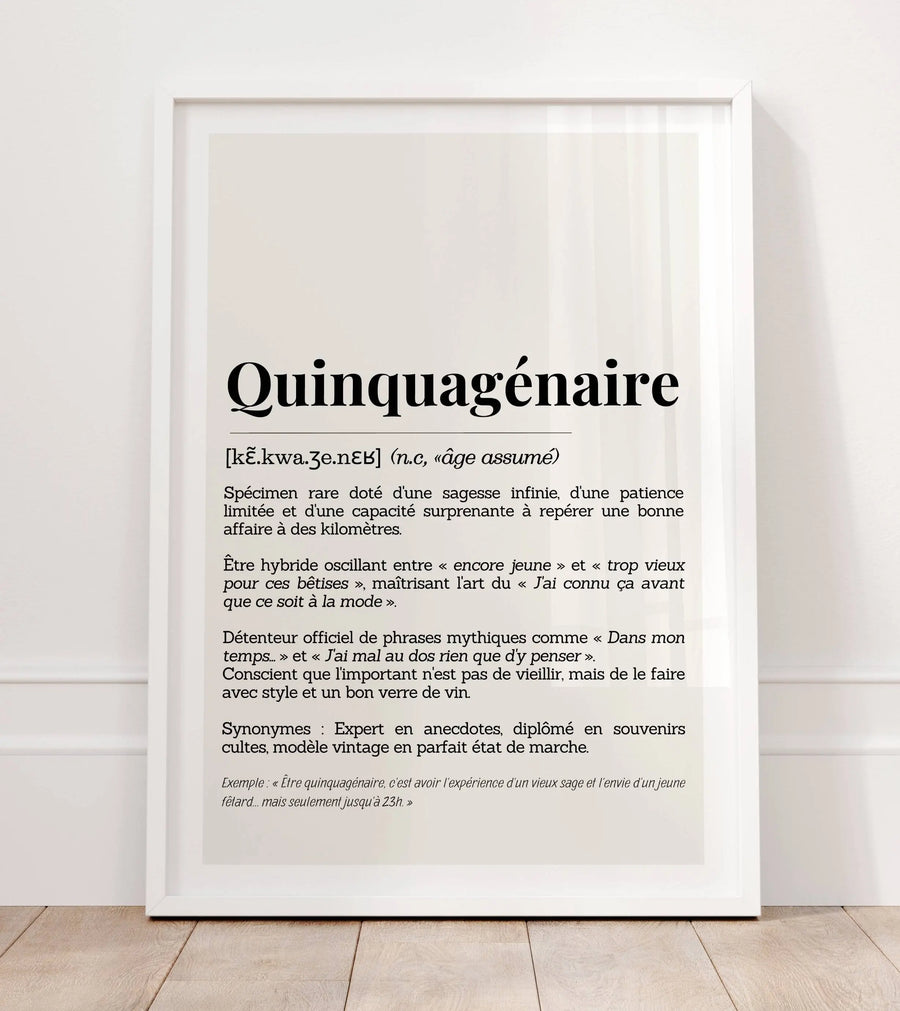 Idée cadeau 50 ans original – affiche à encadrer