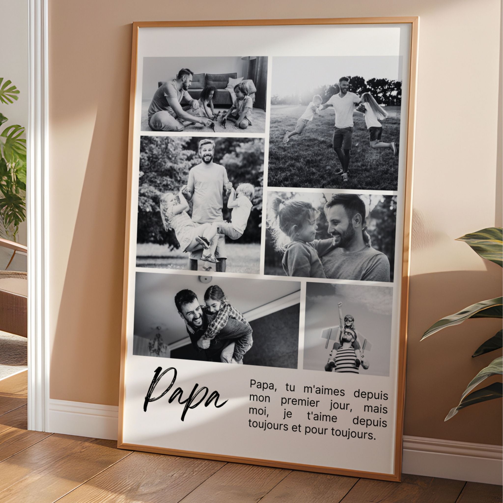 Affiche Personnalisée "Papa" avec Photo - Un Cadeau Unique