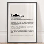 Affiche citation “Collègue” – style dictionnaire pour bureau