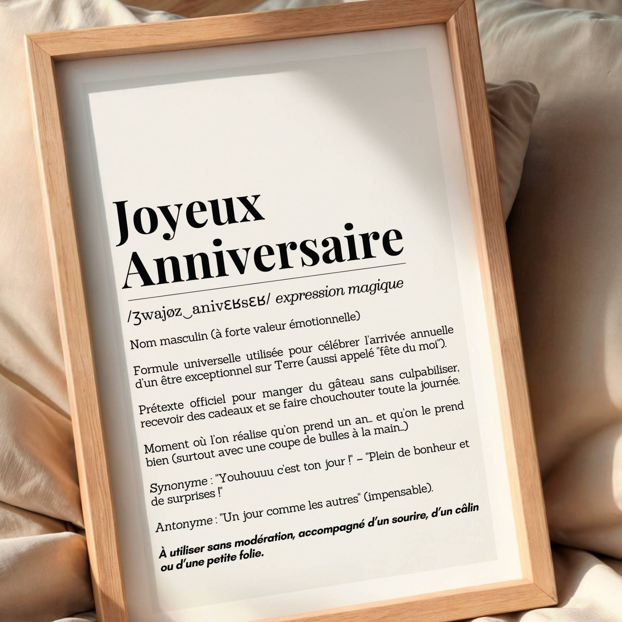 Affiche déco fête d’anniversaire – à encadrer ou poser