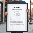 Affiche pour toilettes – texte humoristique karma