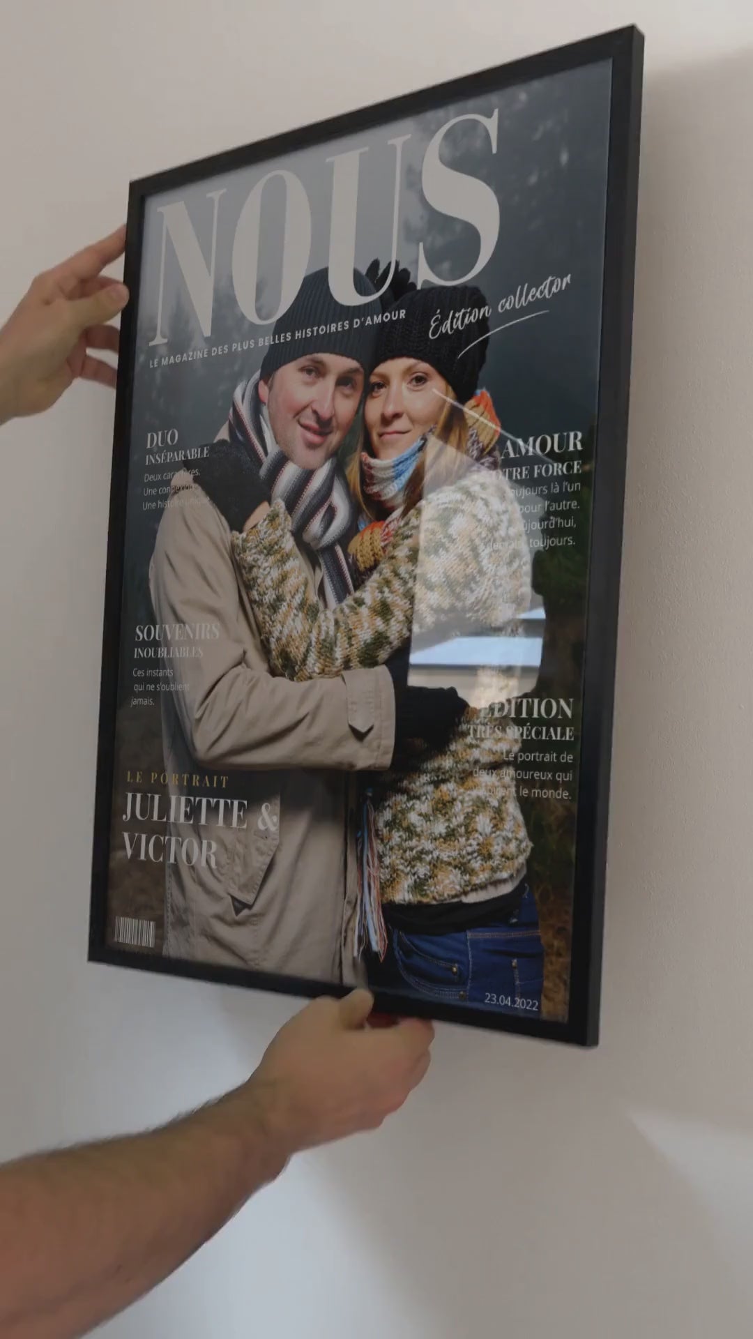 Affiche couple personnalisée « NOUS » – Style magazine
